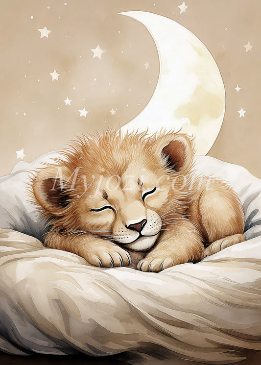 Barnposter Lionel - Ett Trött Lejon