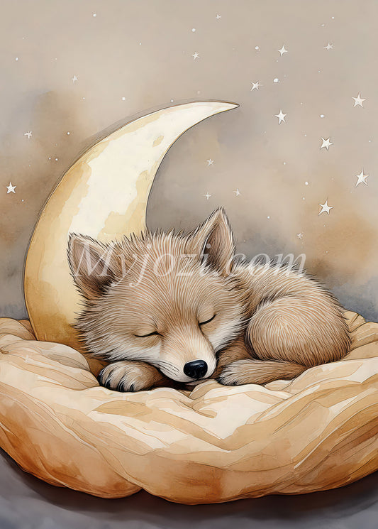 Barnposter Lovelia - Den Sovande Vargungen