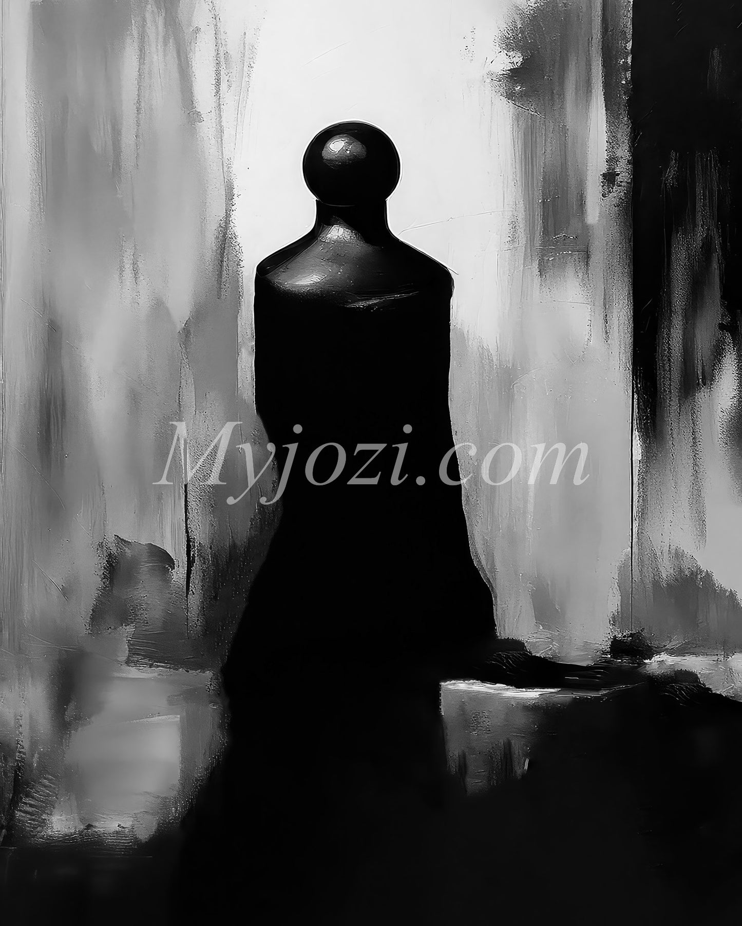 Black and White Art Poster - The Secret of the Sea