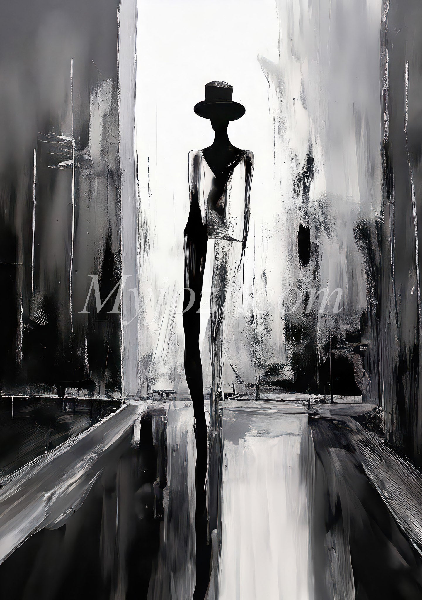 Black and White Art Poster - The Secret of the Sea