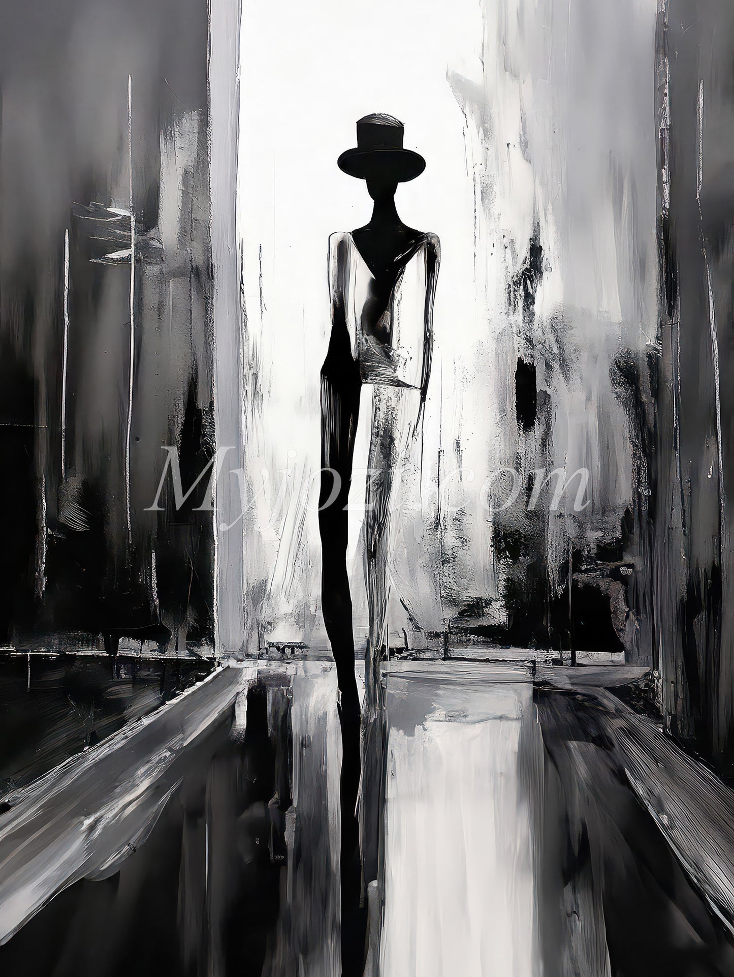 Black and White Art Poster - The Secret of the Sea