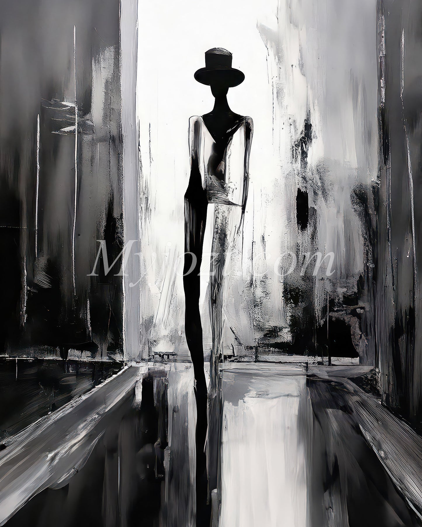 Black and White Art Poster - The Secret of the Sea
