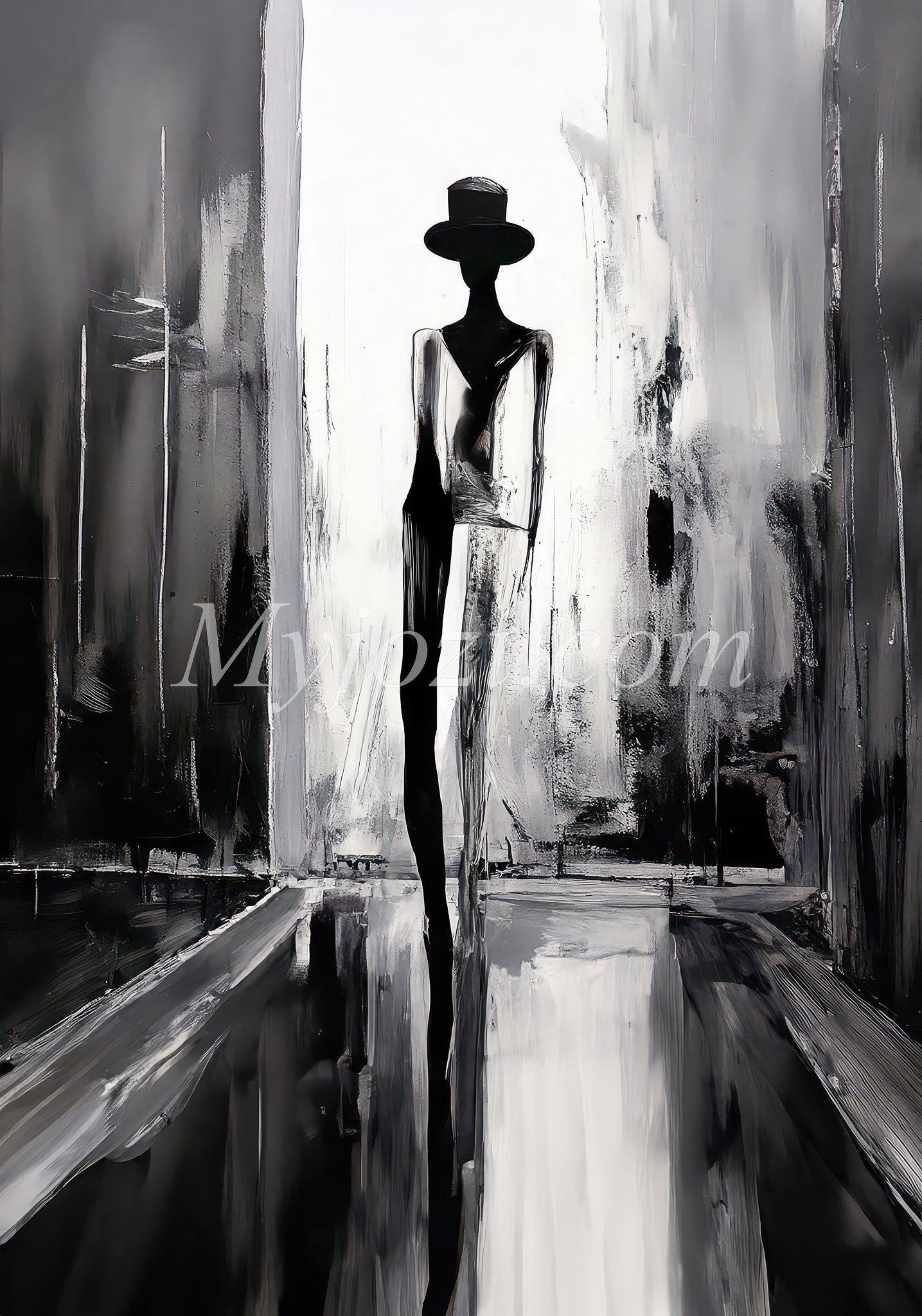 Black and White Art Poster - The Secret of the Sea