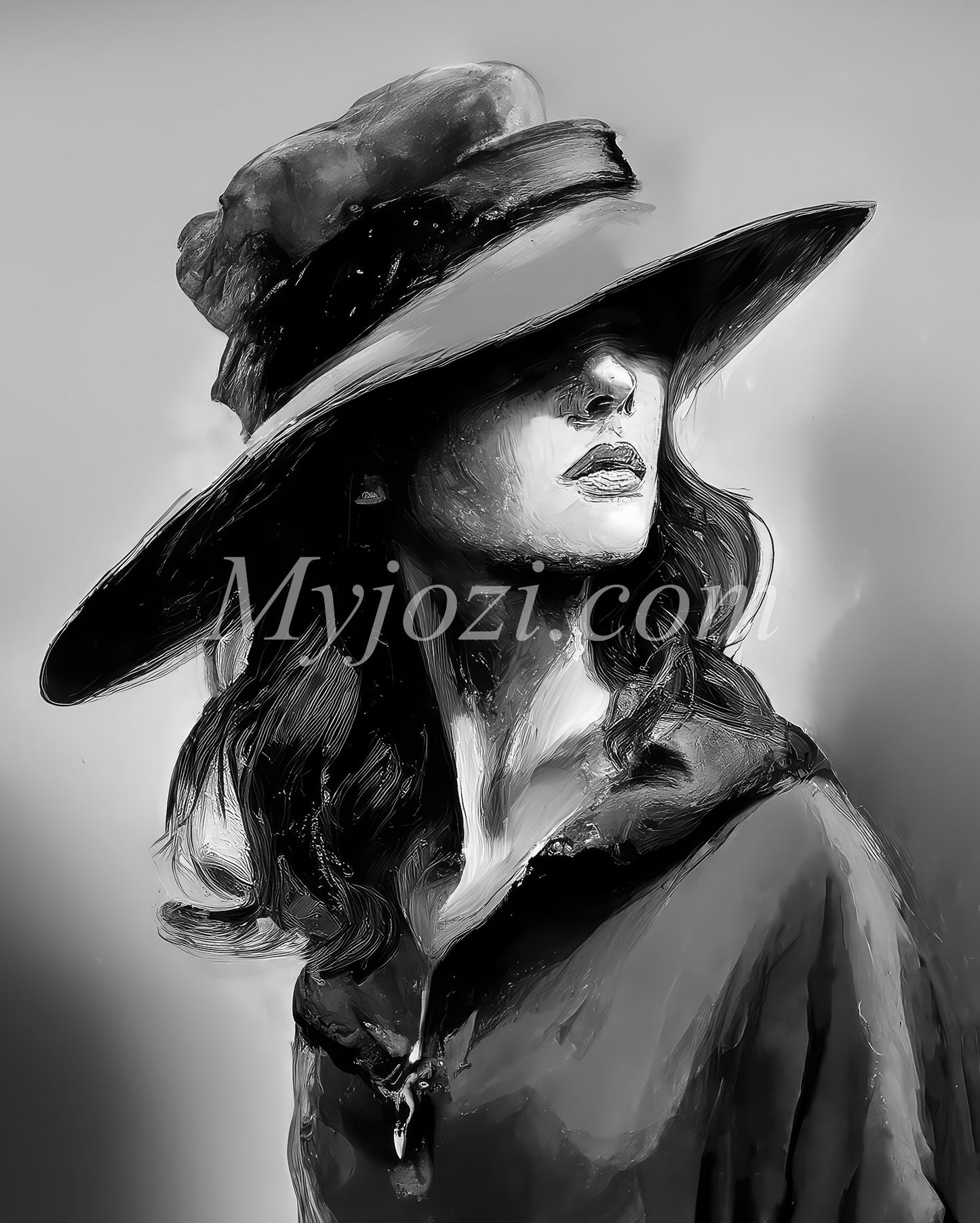 Black and White Art Poster - The Secret of the Sea