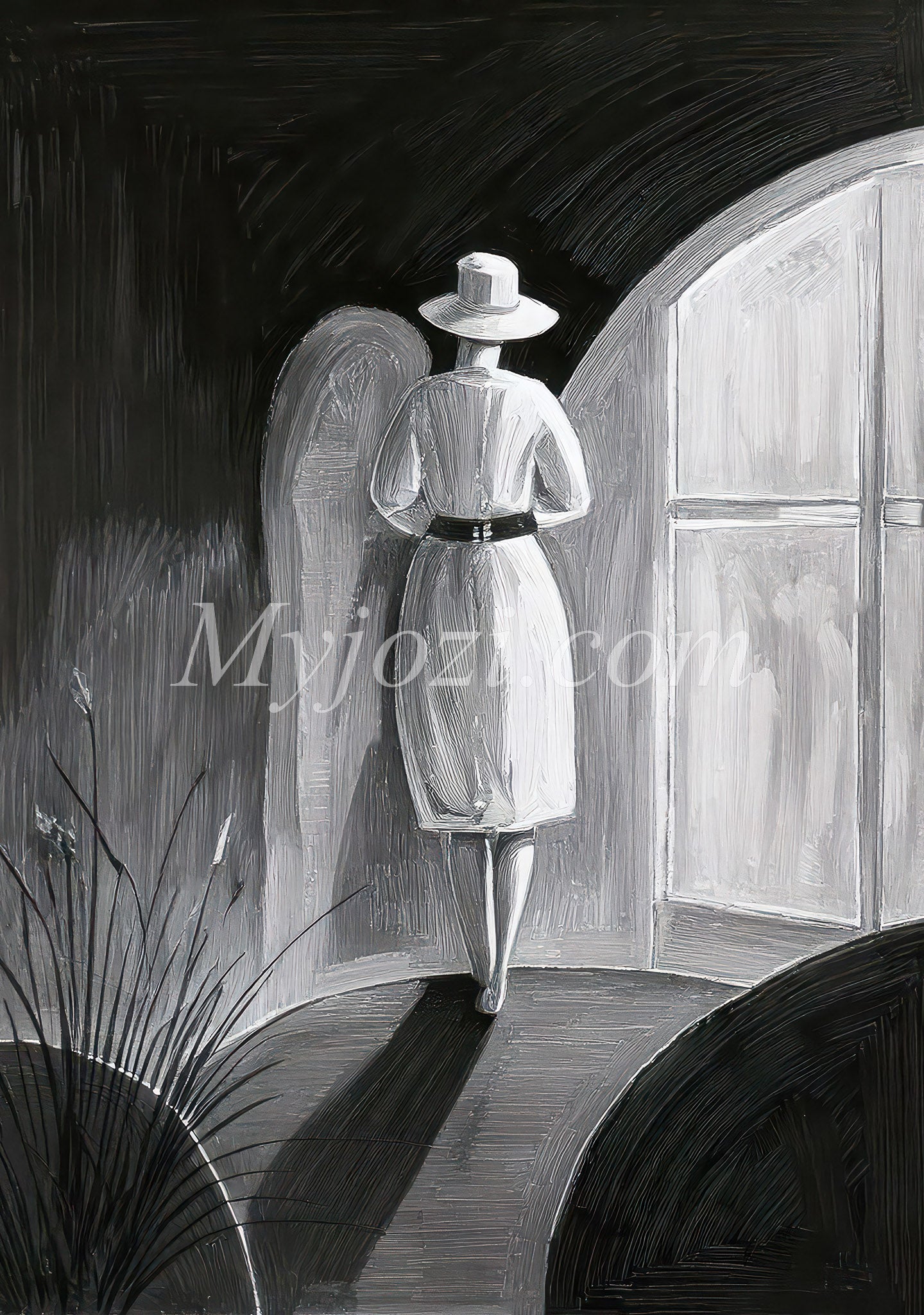 Black and White Art Poster - The Secret of the Sea