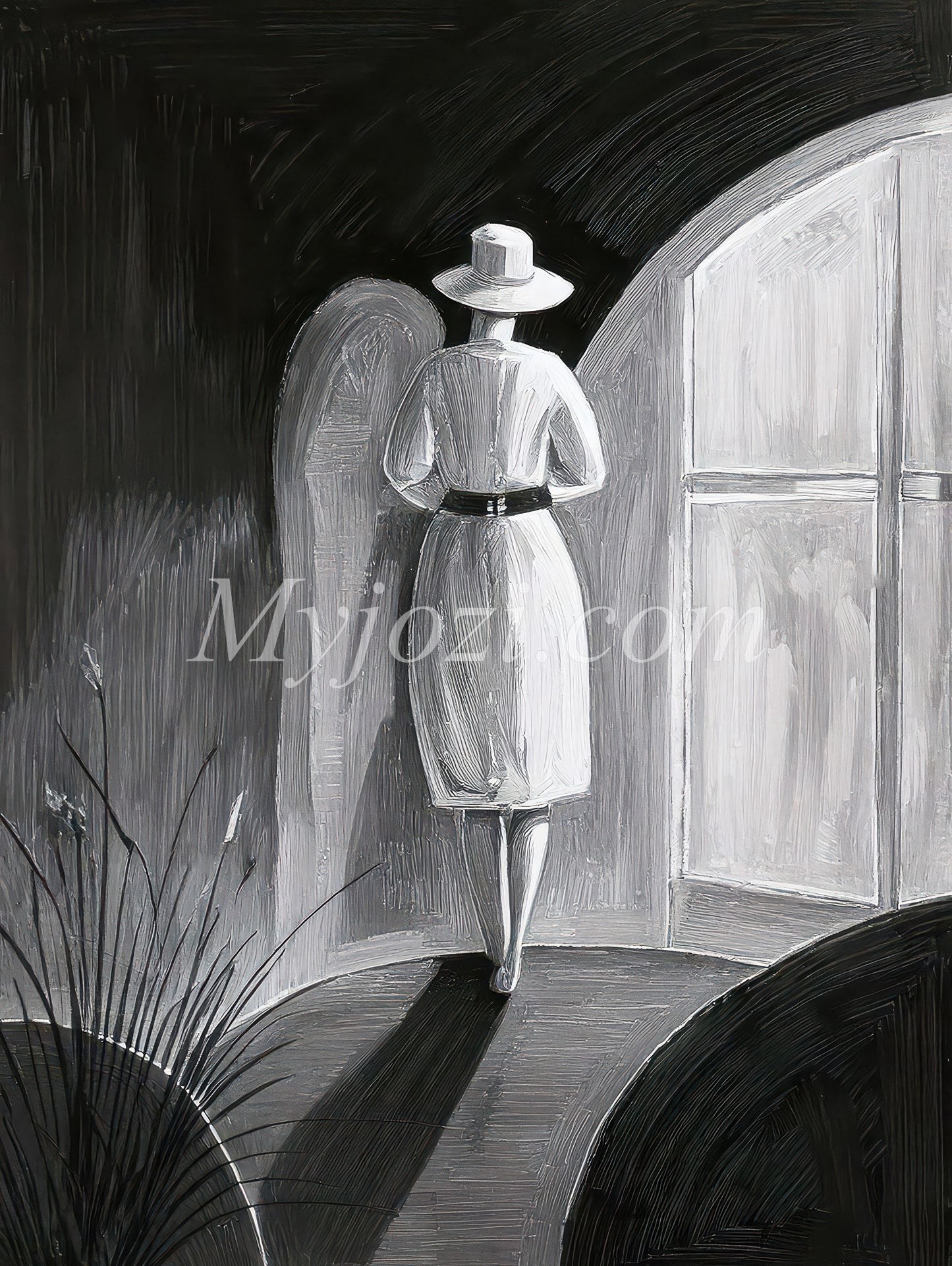 Black and White Art Poster - The Secret of the Sea