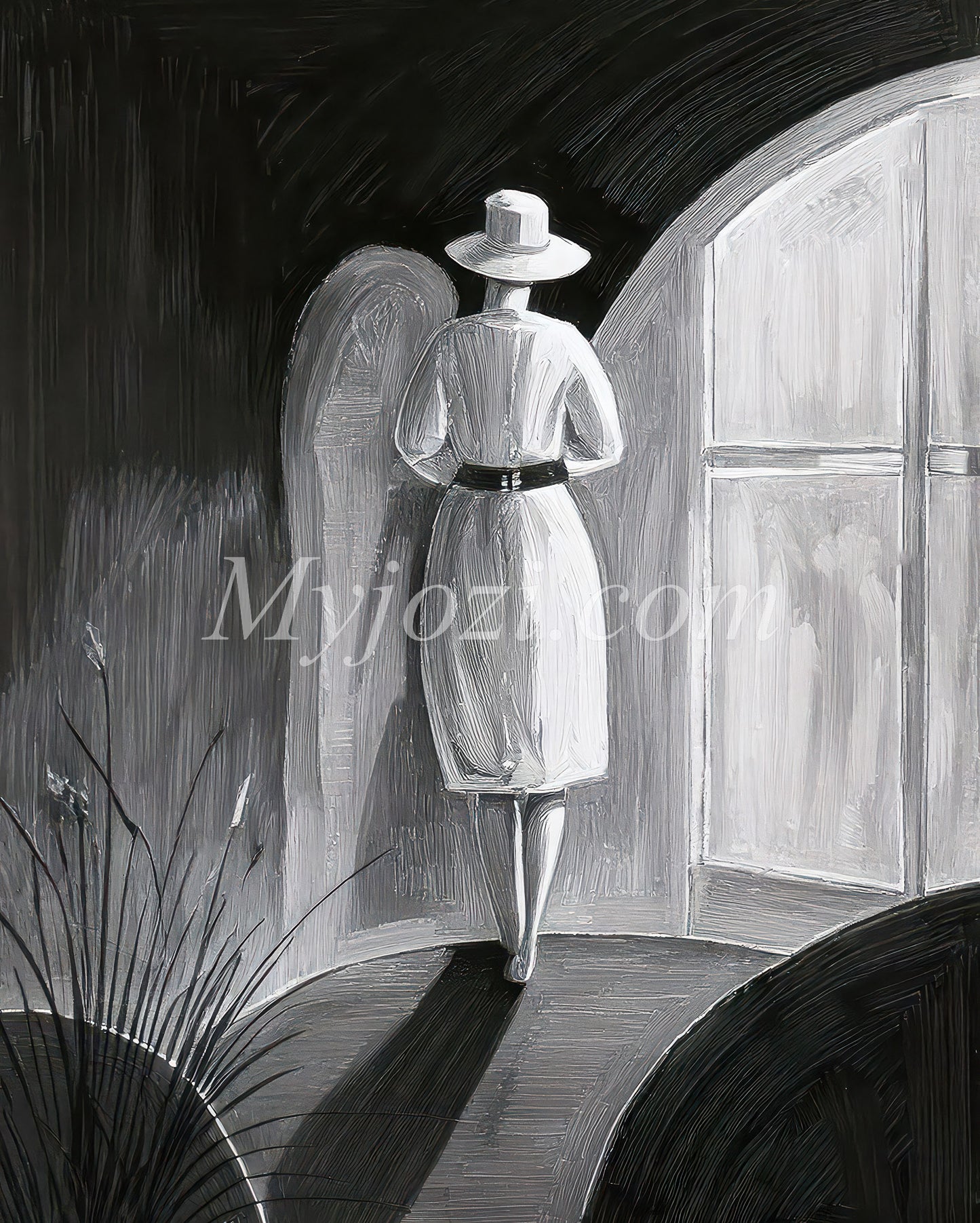 Black and White Art Poster - The Secret of the Sea