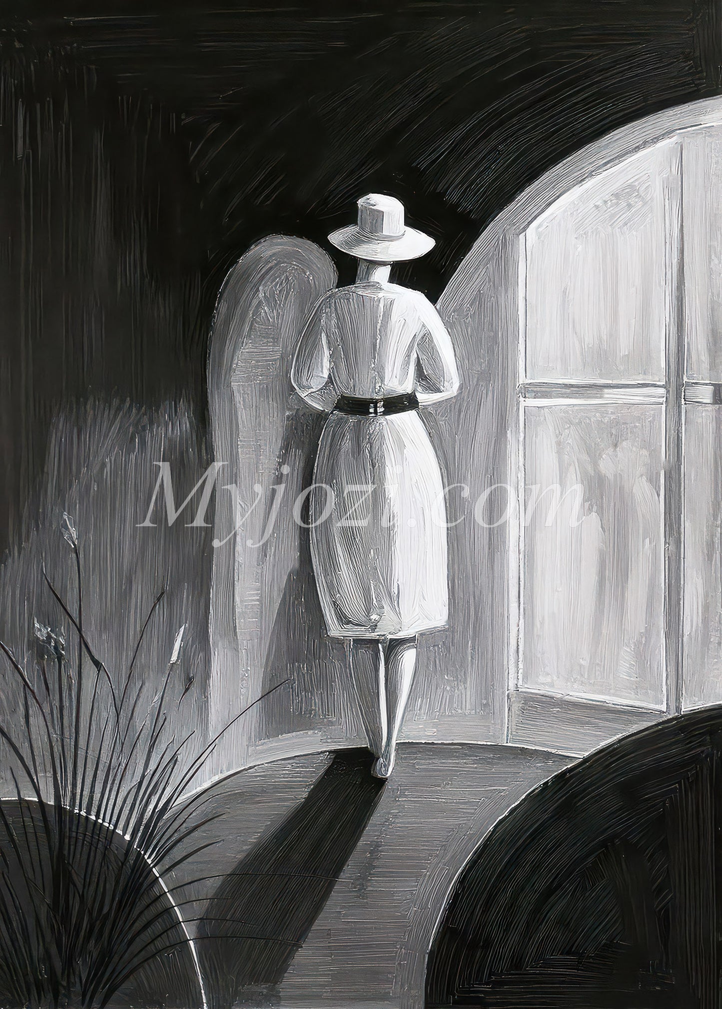 Black and White Art Poster - The Secret of the Sea