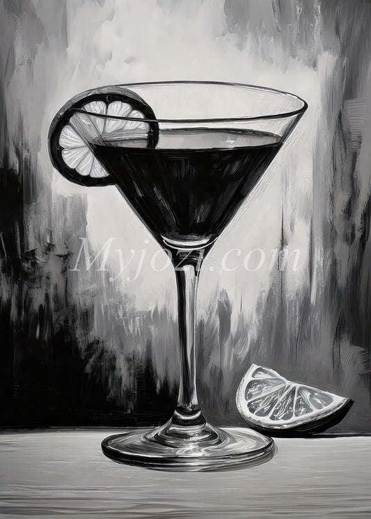 Svartvit Poster - Cocktail