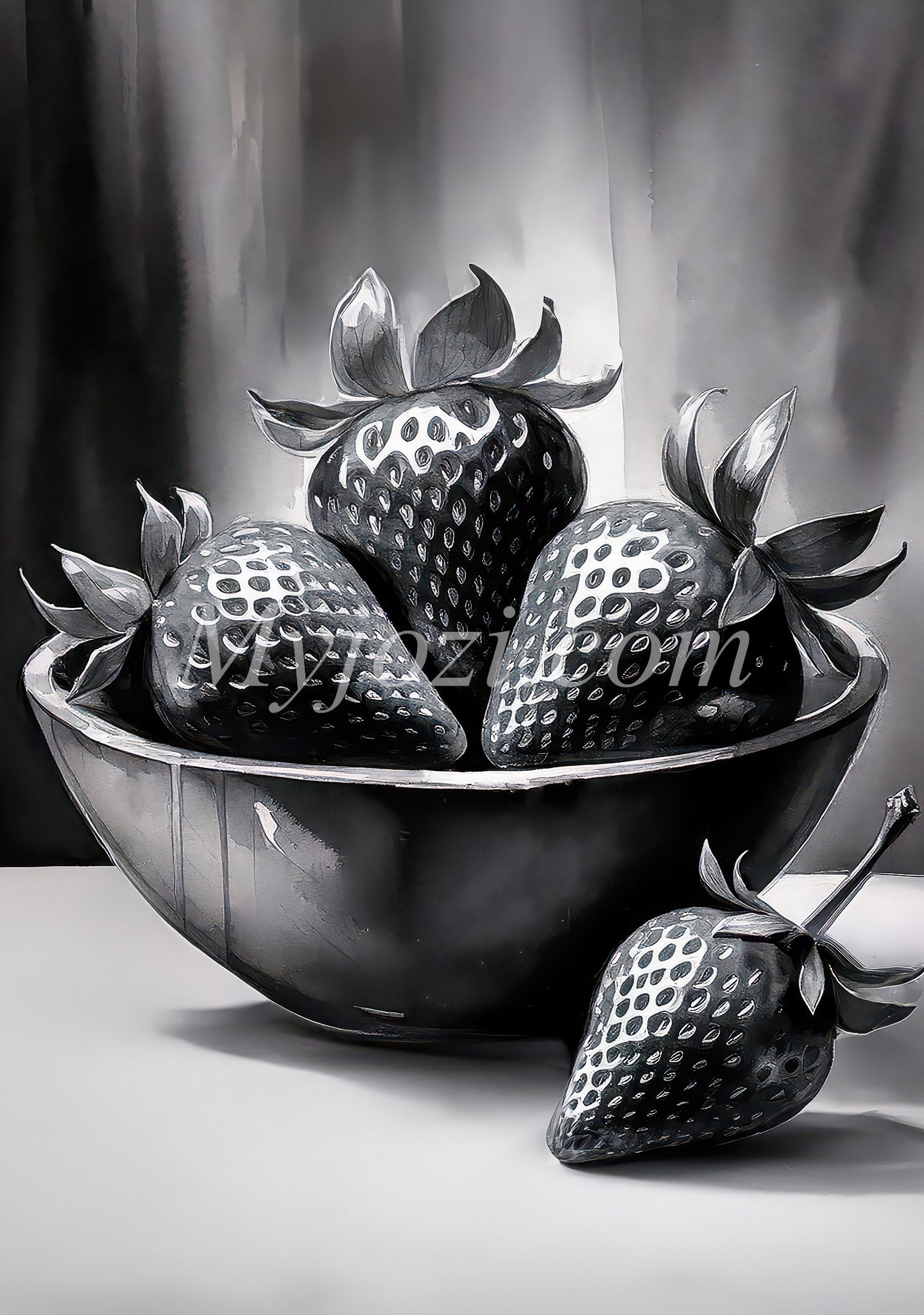 Black and White Art Poster - The Secret of the Sea