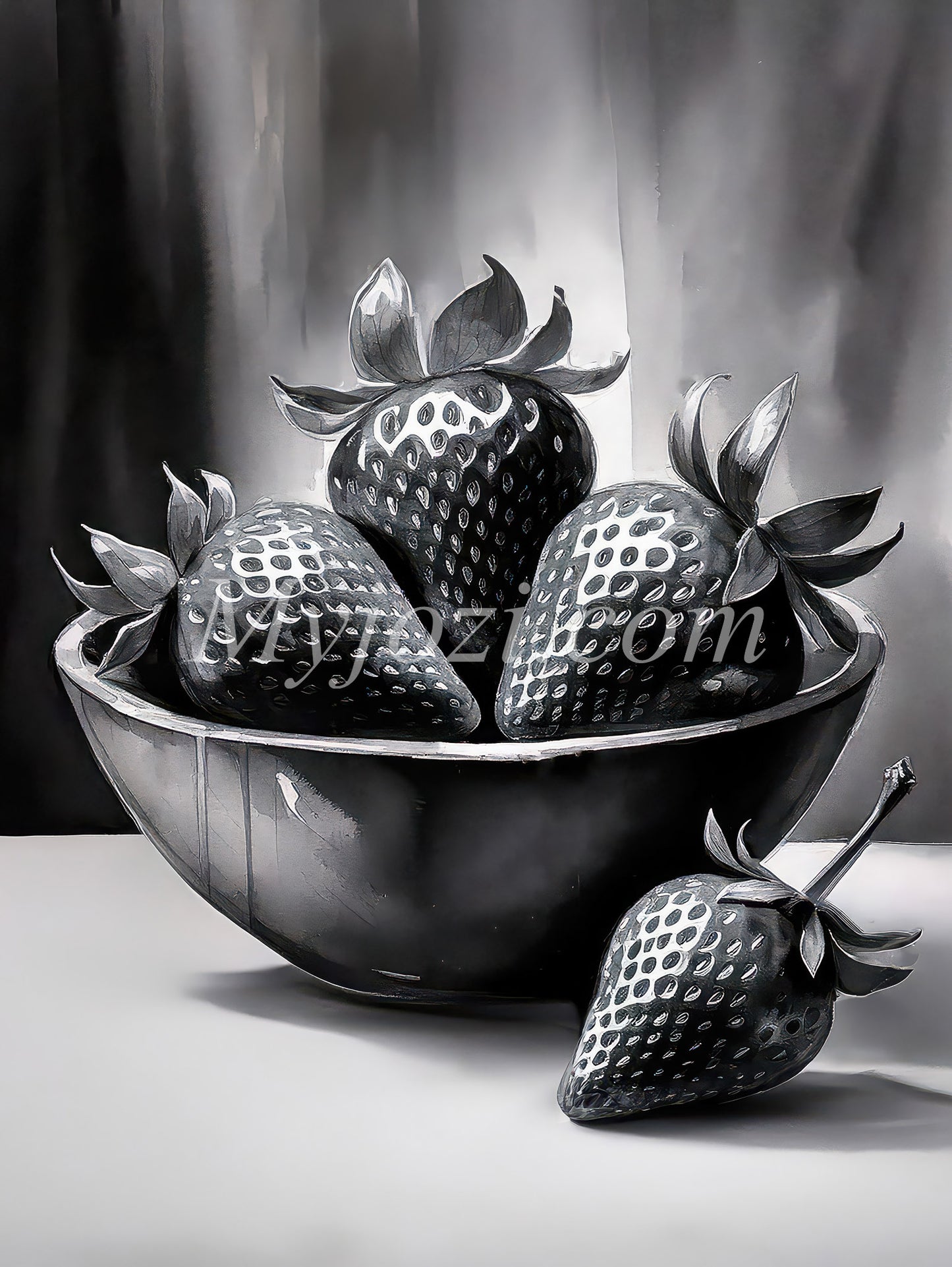 Black and White Art Poster - The Secret of the Sea