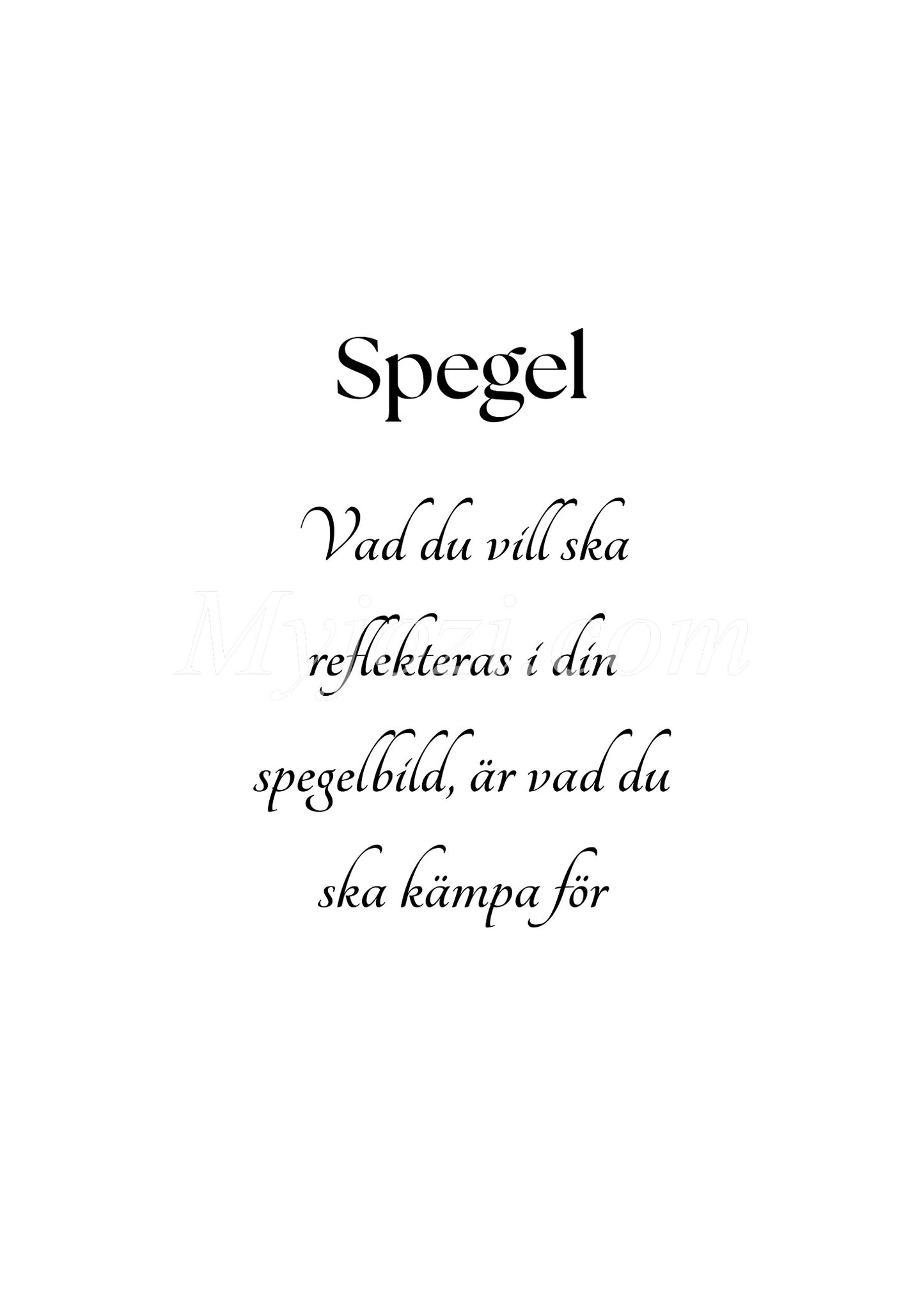 Textposter - Spegel