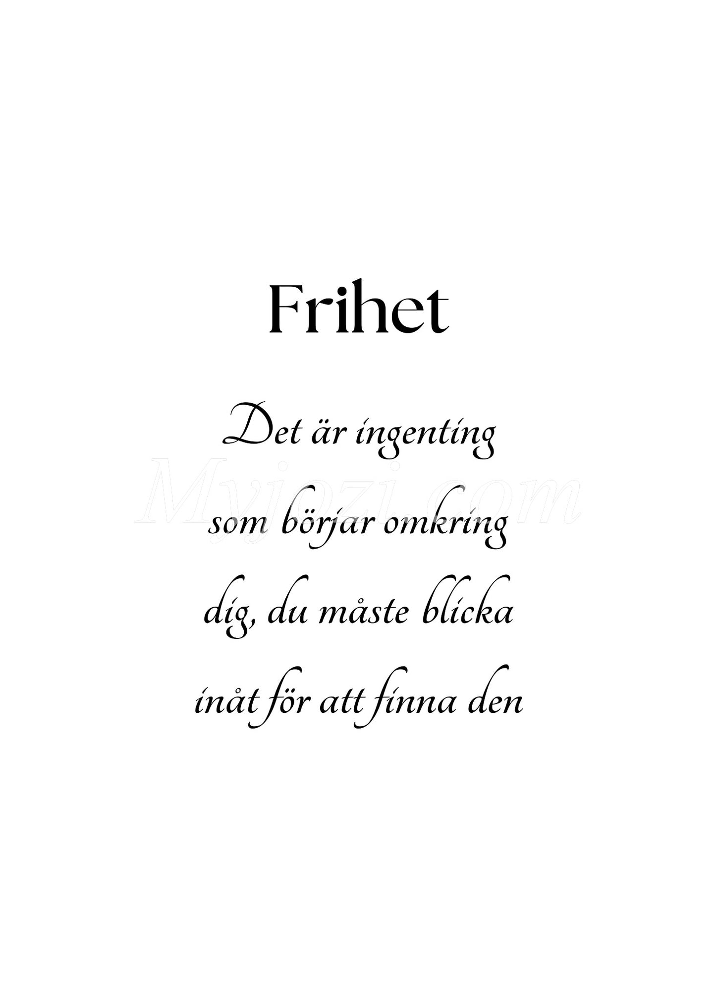 Frihet - Textposter