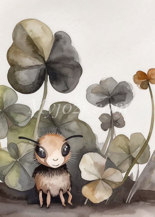 Barntavla Fyrklöversinsekten - För Barnkammaren