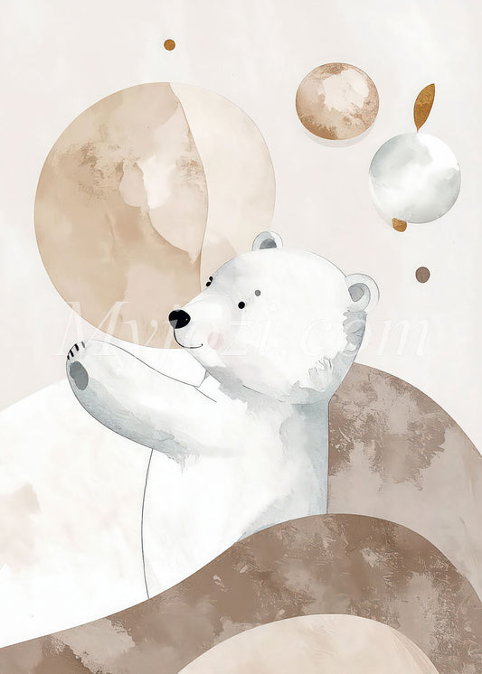 isbjörn poster, konst barntavla