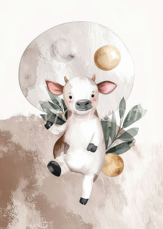 barntavla kalv, en bebisko från kossor i skandinavisk design