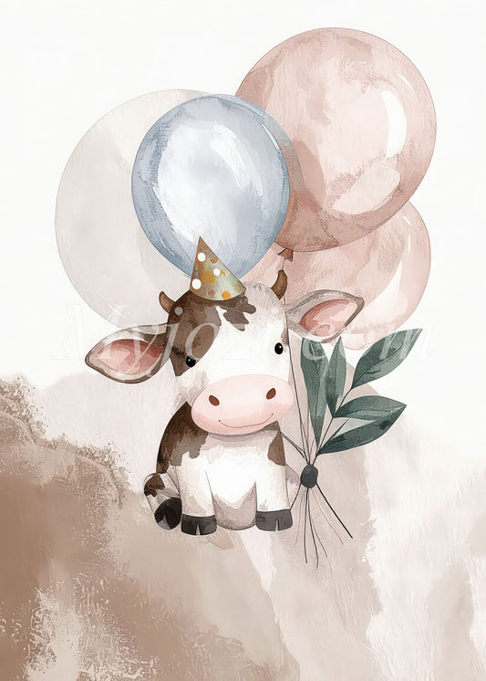 djurtavla för barnrum, kalv