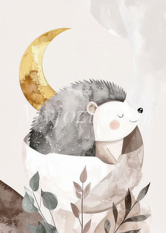 barntavla igelkott, djurposter