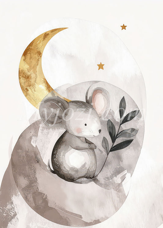 barnposter på mus i skandinavisk design