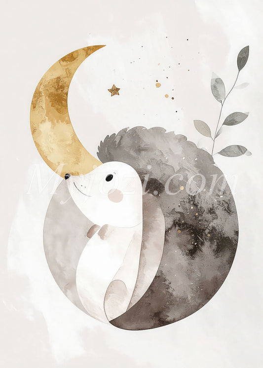 barntavla för barnrum, igelkott