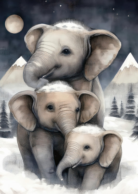 Poster Family Elephant Uno