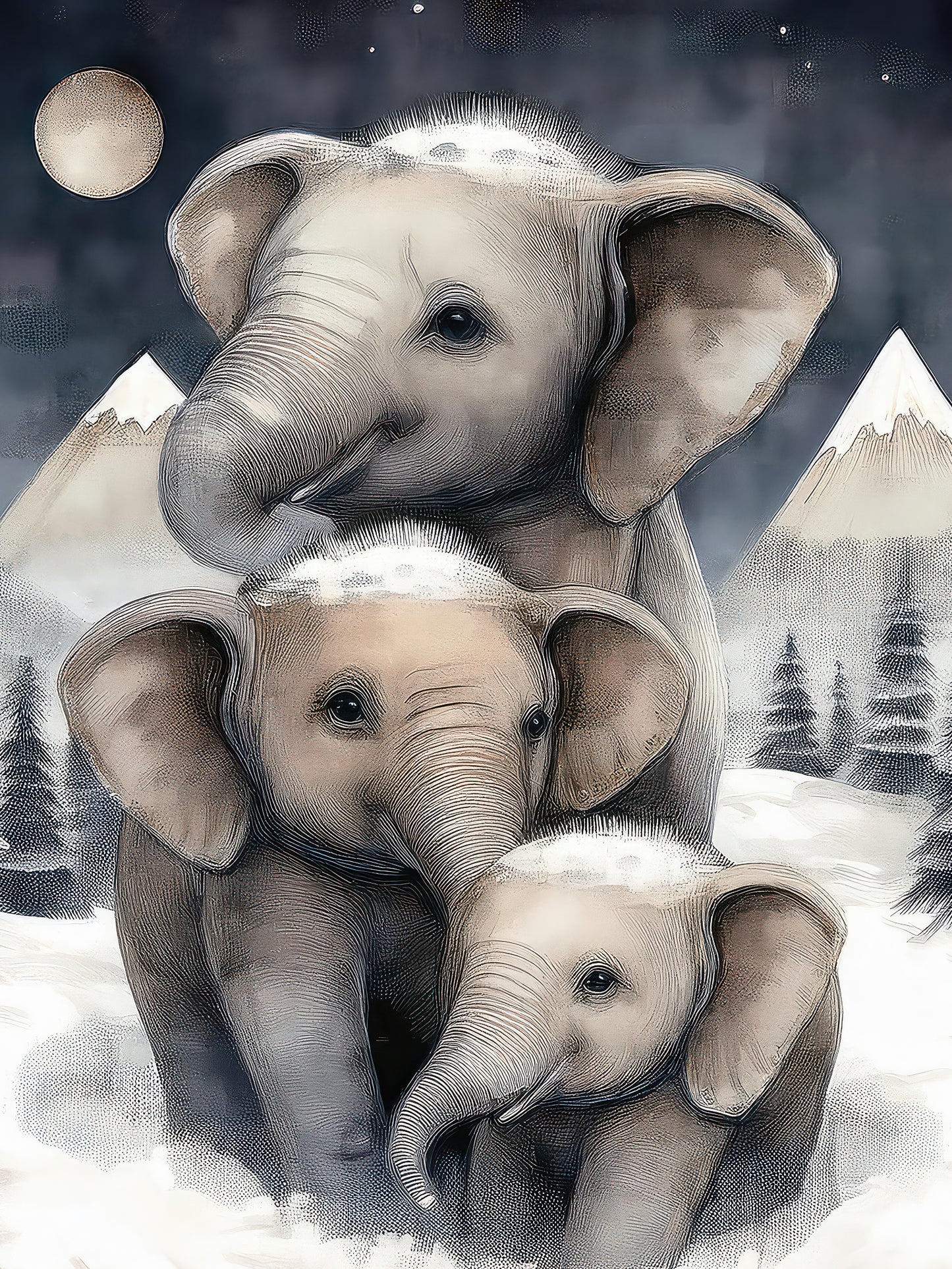 Poster Family Elephant Uno