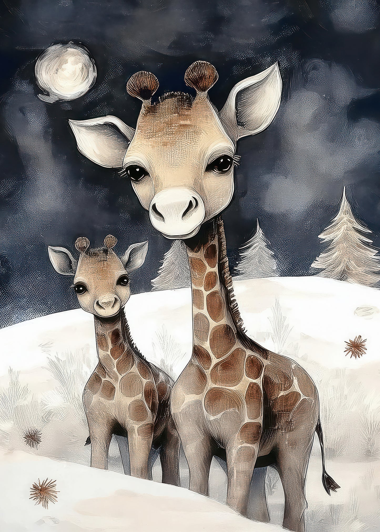 Poster Family Giraffe