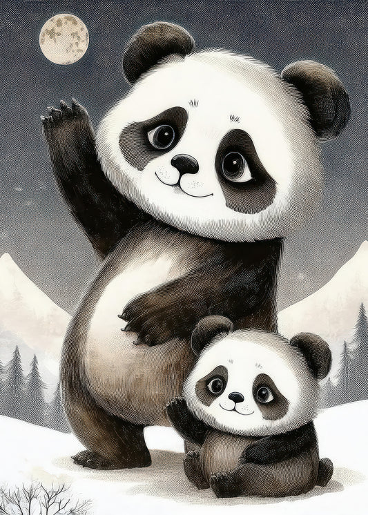 Poster Family Panda Duo