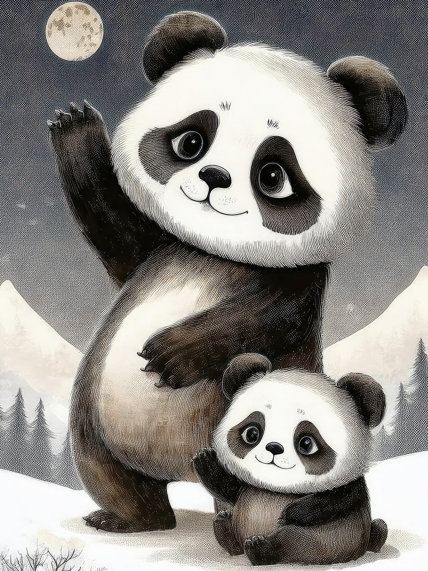 Poster Family Panda Duo