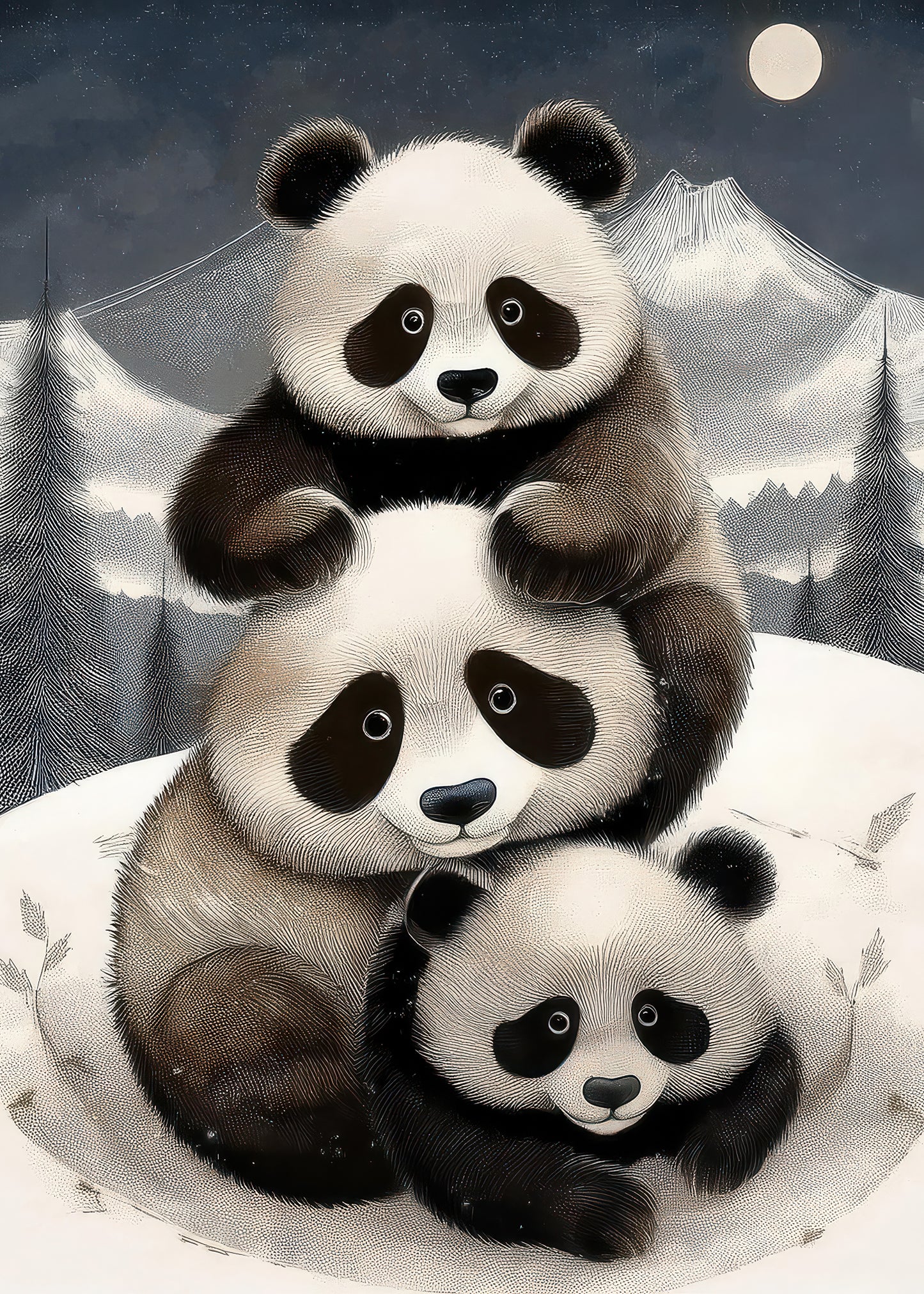 Poster Family Panda Uno