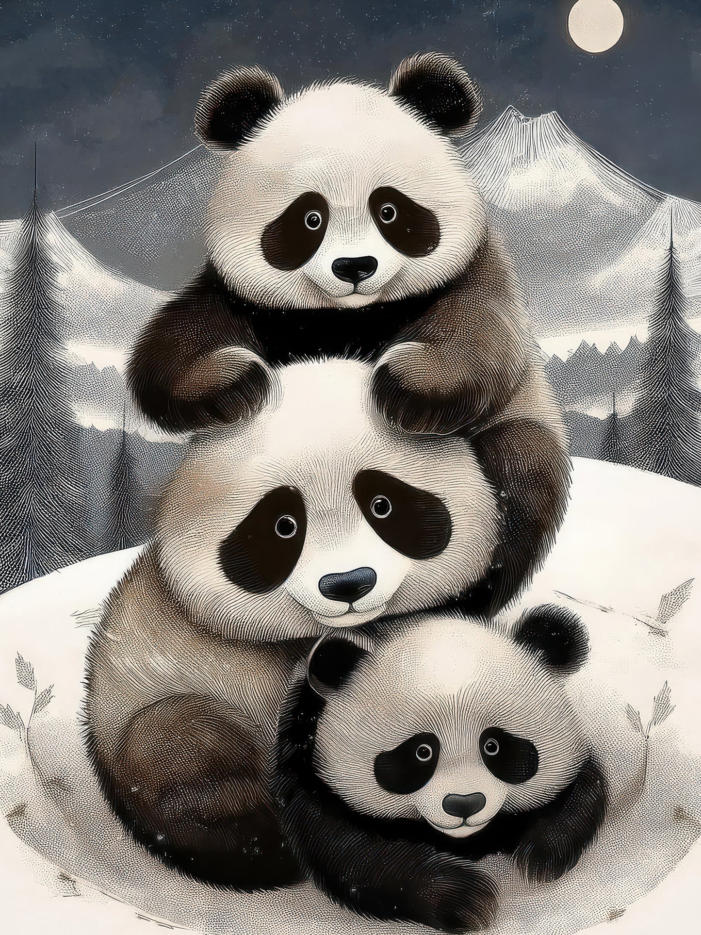 Poster Family Panda Uno