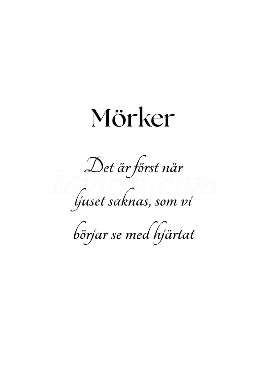 Mörker - Textposter