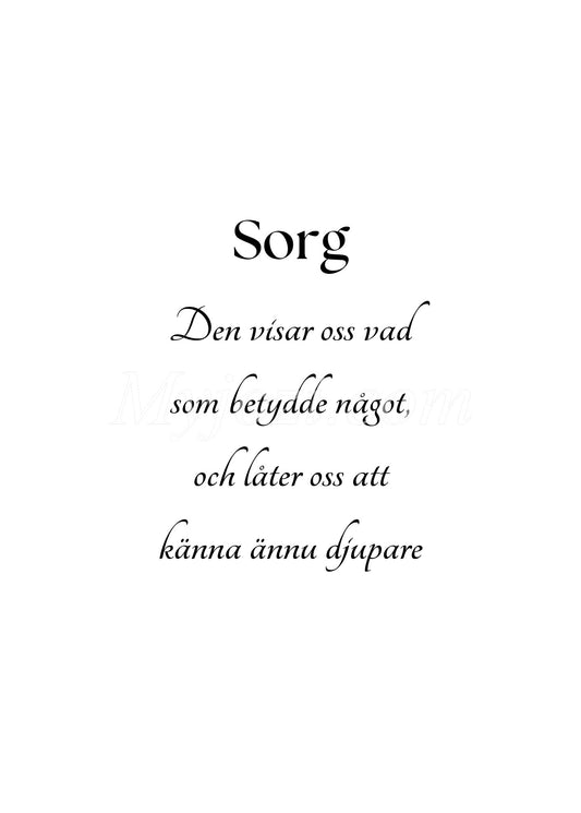 Sorg - Textposter