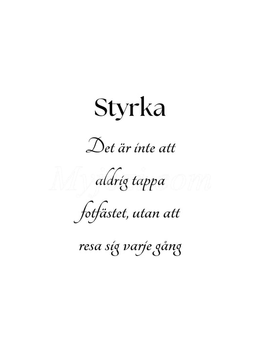 Styrka - Textposter