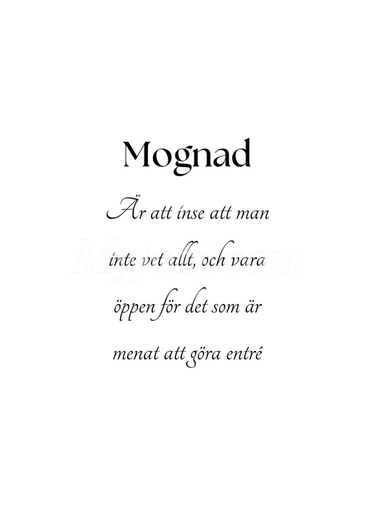Mognad - Textposter