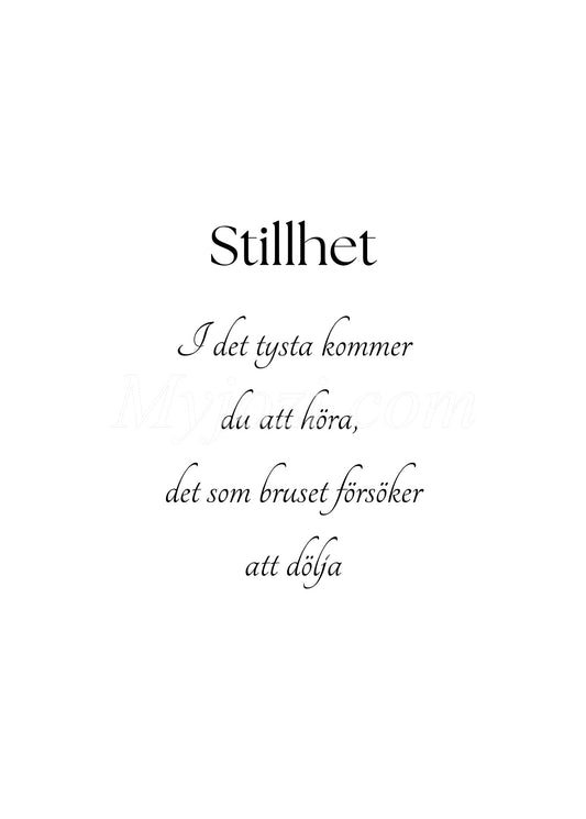 Textposter - Stillhet